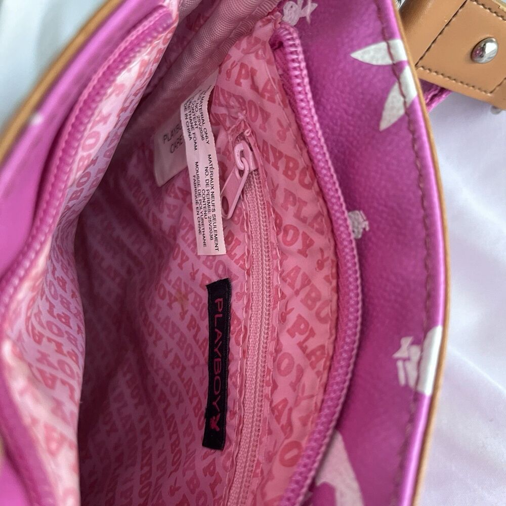 Playboy Y2K Monogram Shoulder Bag Baby Pink & White Rare Adjustable Strap - Picture 8 of 10
